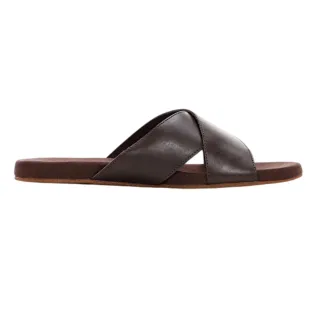 Timberland - Kreuzriemen Badesandale für Herren, Leder, Flach (Gaucho)