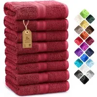 NatureMark Handtücher 8er-Set Frottier Handtücher 50x100cm, 100% Baumwolle (8-St), 8X Frottier Handtücher mit Aufhänger, 50 x 100cm, Bordeaux rot
