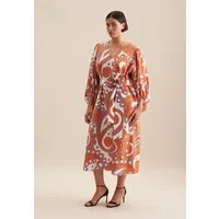 seidensticker Sommerkleid Schwarze Rose 3/4 V-Neck Paisley