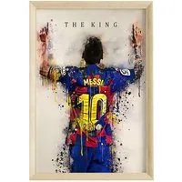 JUSTGOODMOOD Poster Premium ® Lionel Messi Poster · Fc Barcelona · The King · ohne Rahmen