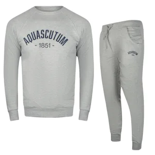 Aquascutum Old School Crewneck Graue Trainingshose Set
