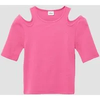 s.Oliver Kurzarmshirt T-Shirt T-Shirt im Slim Fit aus Rippware mit Cut-outs