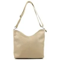 ITALYSHOP24 Shopper MADE IN ITALY Damen Leder Tasche Shopper Umhängetasche Cross Over Body, Brusttasche Bag große 3xFach geteiltes Hauptfach Freizeit Abend Urlaub