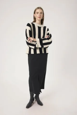 Strickpullover SLBriony Strickpullover Baggy fit black offwhite