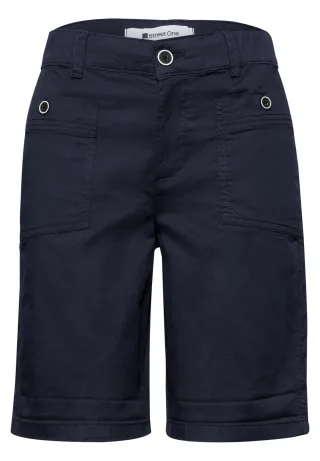 Street One - Straight Leg Bermuda mit Turn-Up shadowed navy - Gr. - 36