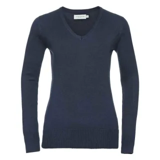 Russell Collection - Sweatshirt V-Ausschnitt für Damen (Dunkelblau)