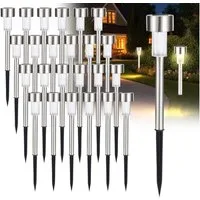 Casativo Gartenleuchte Solar-Wegeleuchten Set mit Erdspiess & Dämmerungssensor, wetterfeste Gartenleuchten