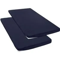 OTTO home Spannbettlaken Topper Basic, in Gr. 90x200, 140x200 oder 180x200 cm, Baumwoll-Jersey, Gummizug: rundum, (2 Stück), Baumwolle, Matratzen bis 8 cm Höhe, Bettlaken, Spannbetttuch, Laken