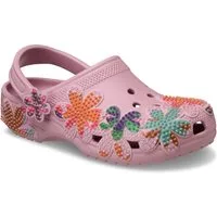 Crocs Classic Summer Beaded Clog Clog Sommerschuh, Gartenschuh, Strandschuh in Blüten-Optik