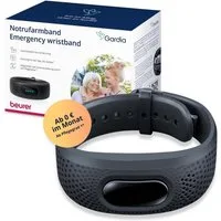 BEURER Gardia Notrufarmband mit Sturzerkennung und 24h Notrufservice mit Abo Seniorenhandy (Notrufsystem aus Armband & App Zuhause & unterwegs mit ABO Ihrer Wahl)