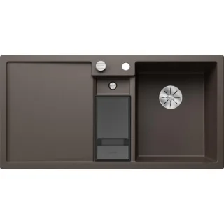 Blanco Collectis 6 S Silgranit Spüle 523353 100x51 cm, cafe, Becken rechts, mit Ablauffernbedienung/Zubehör