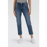 Herrlicher 7/8-Jeans Shyra Cropped Denim Comfort mit halb verdeckter Knopfleiste