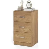 COSTWAY Nachttisch Aktenschrank (1-St), mit 3 Schubladen, Holz, 38x35x66cm