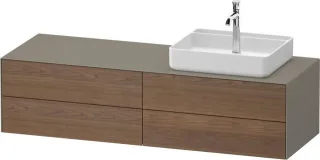 Duravit White Tulip Konsolenwaschtischunterbau wandhängend Amerikanischer Nussbaum & Stein Grau Matt WT4867R77920010