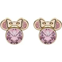 DISNEY Jewelry Paar Ohrstecker Disney Damen-Ohrstecker 375er Gelbgold 3 Kristall, Mickey Mouse