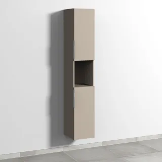 Sanipa 3way Hochschrank mit 2 Türen und 1 offenem Fach, Sandgrau-Matt UF11367