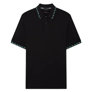 Ted Baker Ss Polohemd Mit Jacquard-jacquardmuster, Schwarz