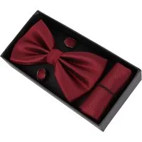 MIRROSI Fliege Herren Set (inkl. 1x Einstecktuch, 1 Paar Manschettenknöpfen) (Hochwertige Verarbeitung und viele Details) Herrenfliege inkl Geschenkbox
