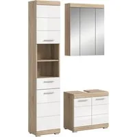 welltime Badmöbel-Set SIENA, 3 teilig, bestehend aus:, (Set, 3-St., TOPSELLER), Hochschrank, Waschbeckenunterschrank, Spiegelschrank