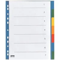 Otto Office Aktenordner, Register blanko, DIN A4 überbreit, 7-tlg., Kunststoff
