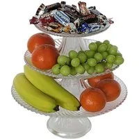 Dekoleidenschaft Etagere 3-stöckig, 3er Set Glasteller mit Fuß, Gebäcketagere, Servierschale, Glas, Obstständer, Glasetagere, Servierplatte, Gebäckschale