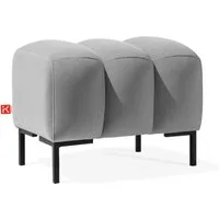 KONSIMO® Sitzhocker Polsterhocker PECCO hergestellt in der EU, Veloursstoff, handgefertigt, Elegant, Massivholzrahmen