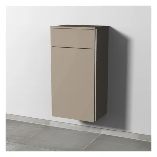 Sanipa 3way Mittelschrank mit 1 Auszug und 1 Wäschekorbklappe, Sandgrau-Matt, BS15467 BS15467