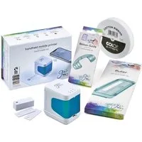 COLOP Beschriftungsgerät e-mark go Set, mobiler Drucker, Lineal, Führungsschiene, Band, PVC-Schilder
