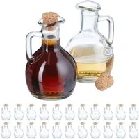relaxdays Vorratsglas Flaschen zum Befüllen 24er Set 150 ml, Glas