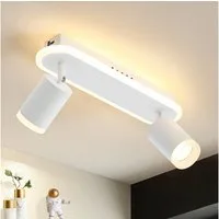 ZMH Deckenstrahler 4 Flammig - Deckenleuchte 18W GU10 Fassung Modern für Flur Esszimmer, Augenschutz, Einfache Installtion, ohne Leuchtmittel, Schwenkbar 330° Modern X 18W LED-Streifen eingebettet x Whonzimmer