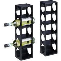 relaxdays Weinregal Schwarzes Weinregal im 2er Set