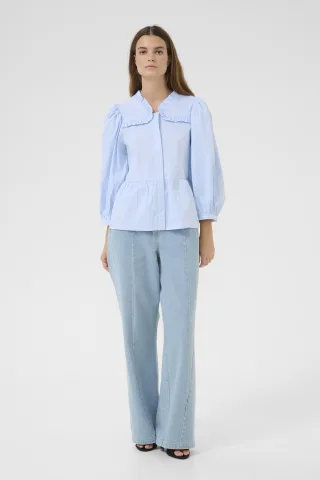 Langarm-Bluse Feminine Pearl Blue
