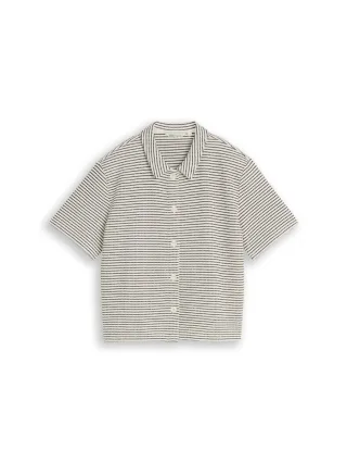 TOM TAILOR Denim - Strukturiertes Polo-Shirt beige - Gr. - M