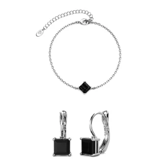 Calle Square Sets - Silber und Schwarz
