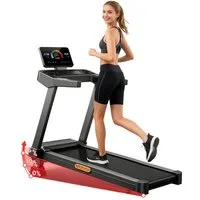 UMAY Laufband Laufband mit 15 % Steigung, dreifacher Dämpfung (maximale Belastung 180 kg, manuelle Neigungseinstellung), Lauffläche