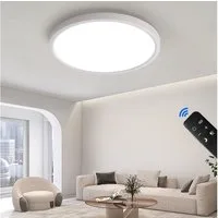 JDONG LED Deckenleuchte Flach Dimmbar mit Fernbedienung 40/50/60cm Schwarz/Weiß Deckenlampe, LED fest integriert, Ultra Dünn 2.5cm Wohnzimmerlampe decke,3000K-6500K, für Schlafzimme Wohnzimmer Kinderzimmer
