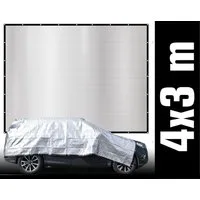 AMANKA Sonnensegel 3 x 4 m Alu Schattennetz für Auto & Garten - Alunetz mit Hitzeschutz, Aluminium Sonnenschutz Plane - Schattenspender für Hund & Camping