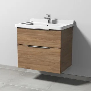 Sanipa 3way Waschtischunterbau zu Duravit Starck 3 Waschtisch mit 2 Auszügen, Eiche-Kansas UM71059