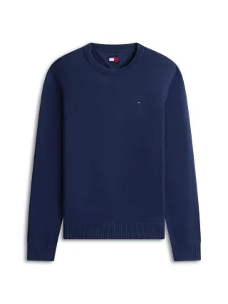Tommy Jeans - Tommy Flag leichtgewichtiger Slim Fit Pullover blau - Gr. - M
