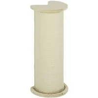 PawHut Kratzbaum Kratzbrett Eckdesign platzsparend Kippschutz, Plüsch, Cremeweiß, 35L x 35B x 85H cm