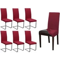 Beautex Stuhlhusse Jersey Baumwolle elastisch für Stühle und Schwingstühle 6er Set