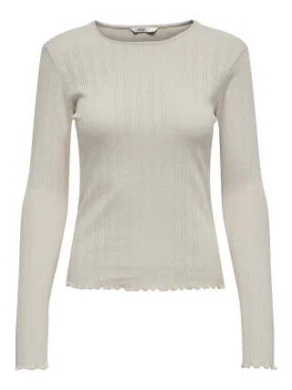 ONLY - ONLCARLOTTA L/S TOP NOOS JRS Pumice Stone - Gr. - XL