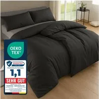 Komfortec Bettwäsche Premium, 135 x 200 bis 220 x 240 cm, 6 verschiedene Größen zur Auswahl, gebürstet 100% Mikrofaser, 4 teilig, Superweiches Bettwäsche-Set, Knitterfrei, Atmungsaktiv