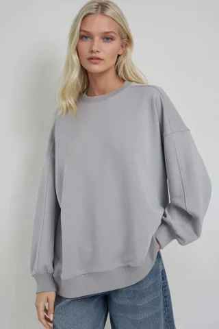 Lässiges Crewneck Strick Sweatshirt