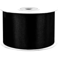 Creativery Satinband, Satinband 50mm x 25m Rolle Schwarz