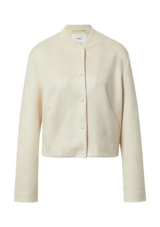 s.Oliver Red Label - Leicht gefütterte College-Jacke aus Lederimitat weiß - Gr. - 34