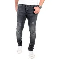 Reslad Destroyed-Jeans Reslad Jeans Herren Destroyed Look Slim Fit Denim Stretch Jeans-Hose Destroyed Look Slim Fit Jeans