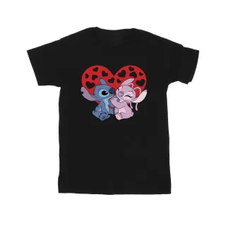 Disney - "Lilo & Stitch Hearts" T-Shirt für Mädchen (Schwarz)
