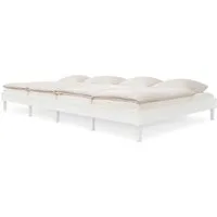 Ehrenkind Holzbett Plano, Modulares Familienbett, FSC® Zertifiziert (Familienbett, 360x200 cm, aus massivem Kiefernholz, weiß lackiert, modular erweiterbar mit Zubehör und weiteren Plano Betten), 2‑in‑1 Höhe (Bodenbett oder Standard)
