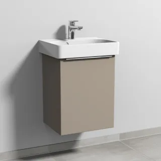Sanipa 3way Waschtischunterbau zu Geberit Smyle Square Waschtisch mit 1 Tür, Sandgrau-Matt UF66967